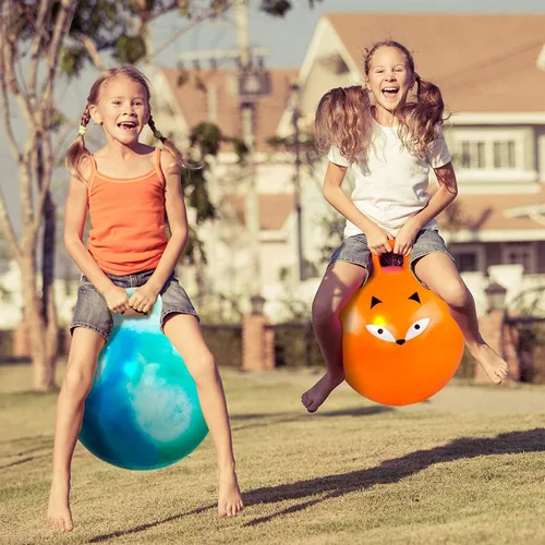 Vista 7 de U&C Planet Hoppity - Bola inflable de 18 pulgadas con asa para niños de 3 a 6 años Hoppity Hop Sit and Bounce Jumping Hopping con bomba y caja