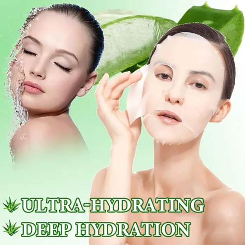Vista 6 de Mascarilla calmante de aloe vera hidratante, hidratante de larga duración, máscara facial para todo tipo de piel, máscaras faciales de aloe suave