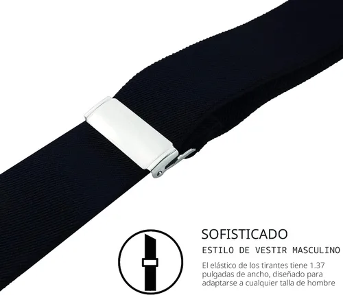 Vista 2 de Tirantes ajustables con correas elásticas y espalda en Y, resistente Negro