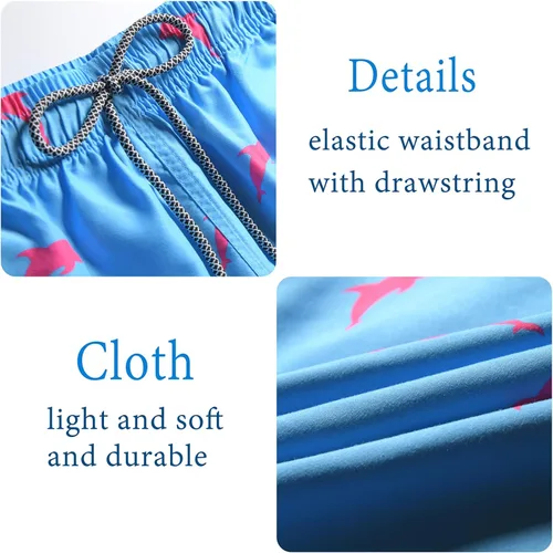 Vista 4 de Biwisy Mens Swim Trunks Quick Dry Swim Shorts with Mesh Lining Funny Beach Shorts