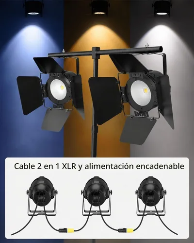 Vista 6 de Betopper Luces de escenario COB de 200W con puerta de granero, caliente