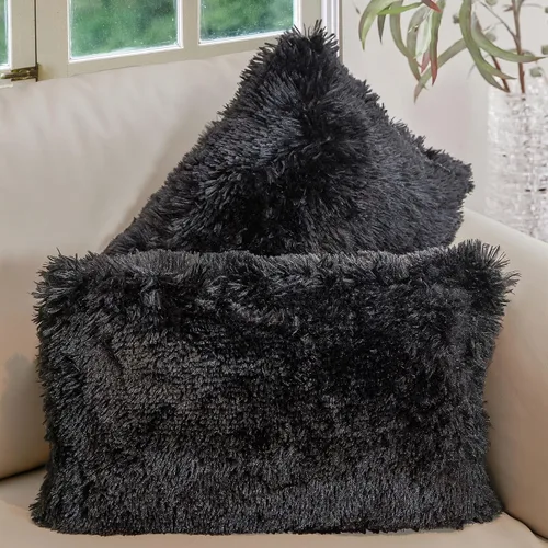 Vista 23 de Cheer Collection Almohadas Decorativas para Sofá y Cama, Almohadas Decorativas Suaves de Pelo Largo con Rellenos Incluidos, Acogedoras Almohadas