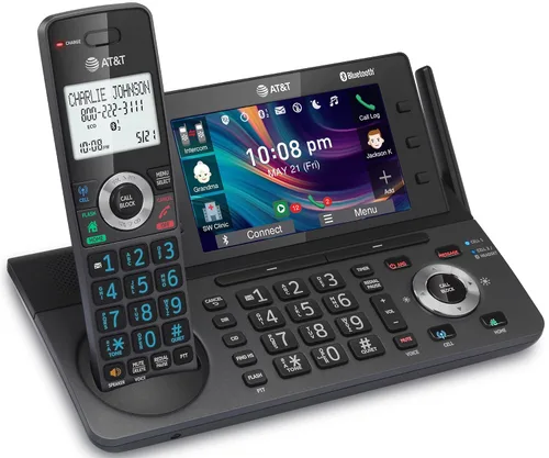 Vista 12 de AT&T DECT 6.0 Teléfono inalámbrico para el hogar y la empresa con contestador, pantalla a color grande de 5", atajo de un solo toque, conferencia