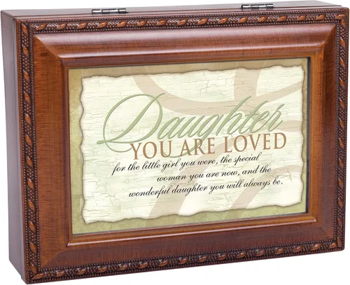 Vista 7 de Cottage Garden Maravillosa hija Woodgrain cuerda Trim Music Box reproduce ilumina mi vida