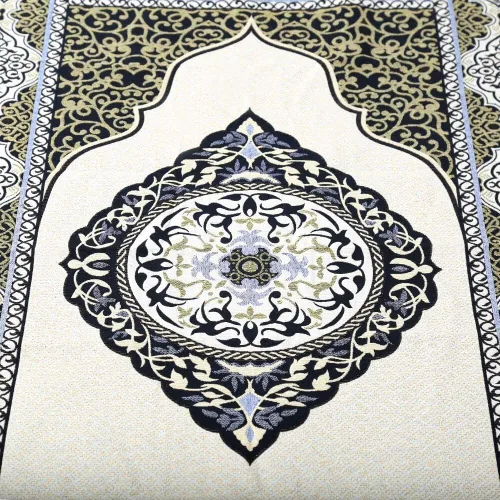 Vista 7 de ESERRA Alfombra de oración musulmana, 99 cuentas y gorra incluidas, alfombrillas de oración del Islam para hombres, mujeres y niños (negro)