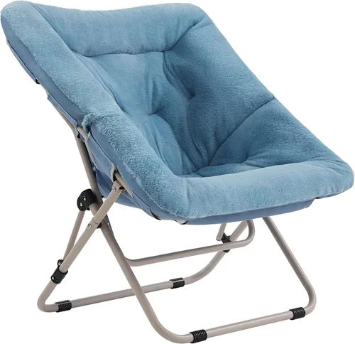 Vista 10 de Tiita Silla Cómoda Plegable, Silla de Acento Plegable de Gran Tamaño de Piel Sintética Suave, Silla de Descanso Perezosa para Niños, Adolescentes