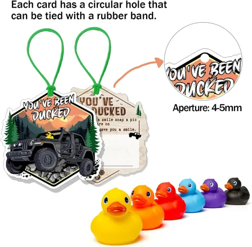 Vista 4 de Tarjeta Youhe, etiquetas de pato de pato, tarjeta de juego de patito, etiquetas de pato, pato de goma para etiquetas, diseño de automóvil JP Amarillo