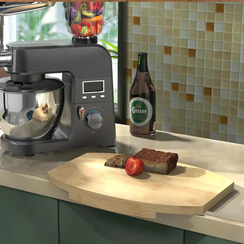 Vista 2 de Tabla de cortar para encimera de esquina, tabla de cortar de esquina para cocina, tabla de cortar de madera de bambú con ranura para jugo, se adapta
