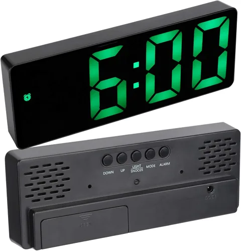 Vista 7 de GLOGLOW Reloj electrónico, Multifuncional Número LED Pantalla Reloj Batería USB Doble Uso Digital Reloj Digital Mesa Rectangular Reloj Digital