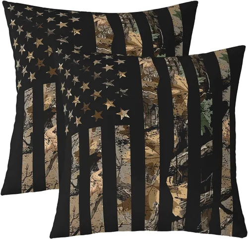 Vista 26 de Erosebridal Juego de 2 fundas de almohada occidentales de 16 x 16 pulgadas, fundas de almohada cuadradas decorativas de cuadrícula marrón retro