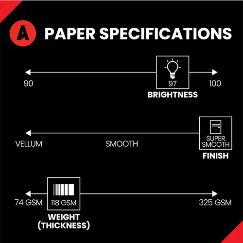 Vista 2 de Accent Opaque - Papel para impresora blanco, papel de copia y texto de 80 libras / Bond de 32 libras de 13 x 19 pulgadas, papel de computadora súper