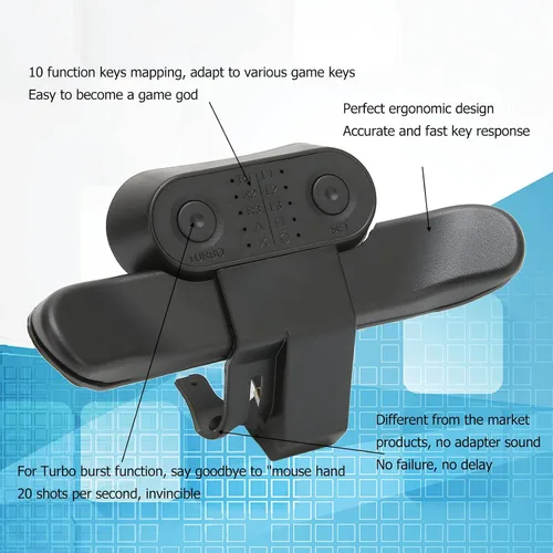Vista 3 de Paletas de control multifunción ergonómicas de 10 teclas de mapeo trasero para controlador PS4