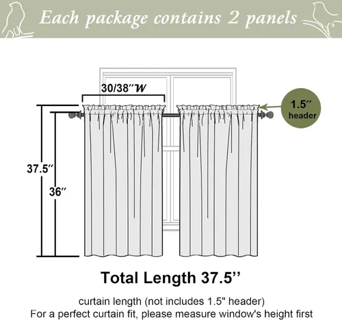 Vista 2 de OVZME Anji Clip Voile Sheer Tiers RD 2X30X36 Negro