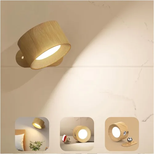 Vista 8 de AKSDA Luces de Lectura LED, Apliques de Pared Montados con 3 Temperaturas de Color y 3 Niveles de Brillo, Control Táctil Operado por Batería