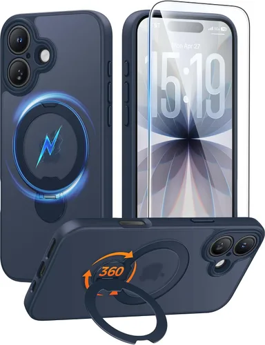 Vista 62 de FNTCASE Funda para Samsung Galaxy Z Flip 8 con soporte magnético giratorio de 360 grados, color negro Compatible con MagSafe, protección completa
