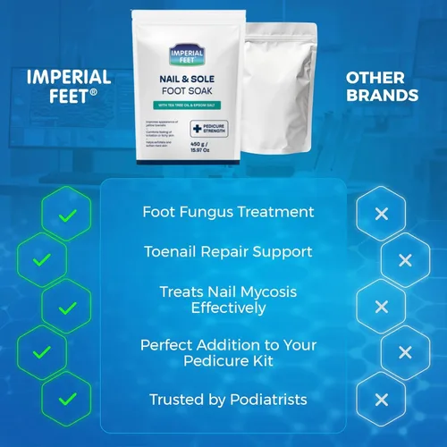 Vista 4 de Imperial Feet Epsom Salt Foot Soak (grado pedico): reparación de uñas de los pies, pie de atleta de hongos, suaviza callos, pies cansados