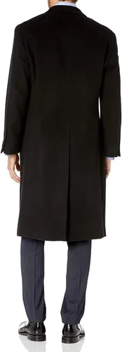 Vista 2 de Prontomoda Abrigo de lana y cachemira de lujo para hombre, color negro