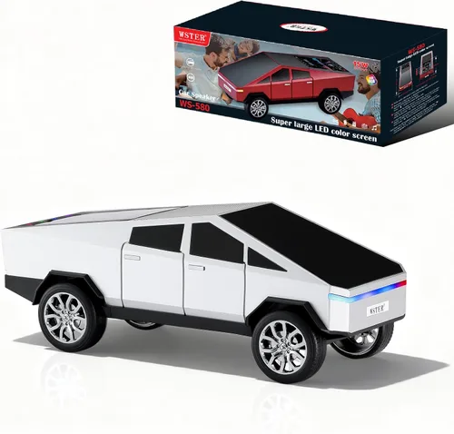 Vista 10 de WS-580 Futurista Camión Modelo Bluetooth Replica Altavoz con pantalla LED - TWS estéreo, radio FM, reproducción USB/TF, micrófono incorporado