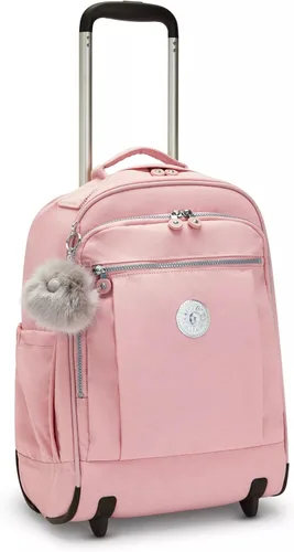 Vista 4 de Kipling Mochila grande con ruedas Gaze para mujer, duradera, con correas de hombro ajustables, bolsa de nailon para libros
