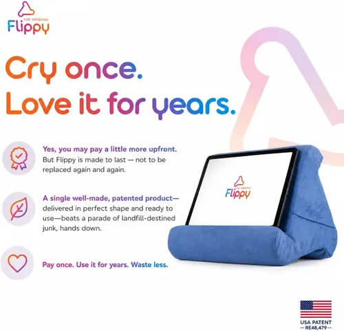 Vista 3 de Flippy Soporte de almohada original para tablet y soporte para iPad, regalo para amantes de los libros y lectores, soporte multiángulo