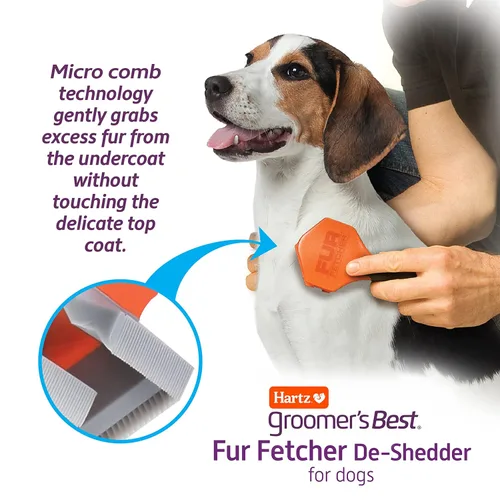 Vista 4 de Hartz Groomer's Best Fur Fetcher De-Shedder - Cepillo para perro, color negro