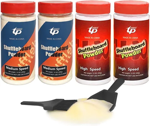 Vista 10 de Shuffleboard Sand Wax High/Medium Speed Shuffleboard Powder Set, Shuffleboard Sand with Mini Brush Set