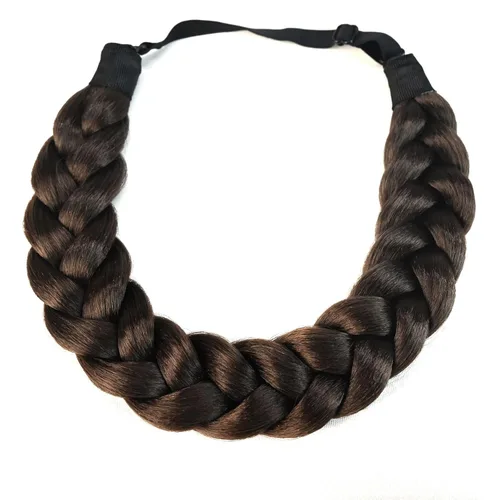 Vista 11 de Diadema trenzada de 3 hebras de pelo sintético trenzado grueso grueso grueso elástico diadema ropa señoras belleza