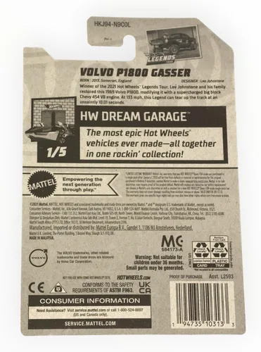 Vista 2 de Hot Wheels Volvo P1800 Gasser, HW Dream Garage 1/5 [rojo] 1/250