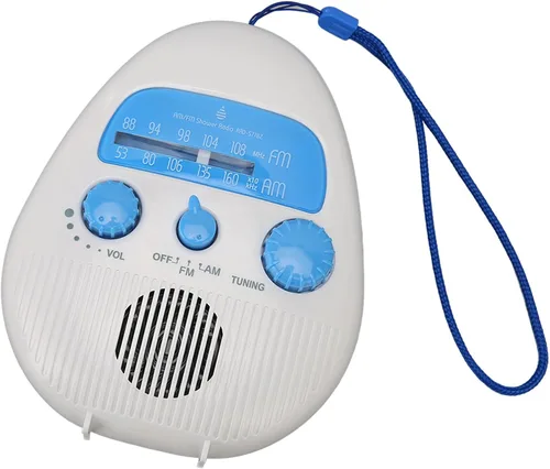 Vista 6 de Radio de bolsillo portátil AM FM, radio de ducha impermeable, radio AM FM, radio de baño, altavoz integrado, radio de ducha a