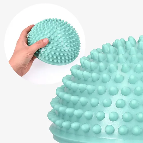 Vista 6 de Navaris 2 cápsulas de equilibrio Hedgehog – Juego de 2 cúpulas de fitness puntiagudas para deportes, masaje de pies, entrenamiento de estabilidad