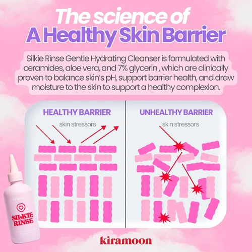 Vista 8 de Kiramoon Jabón facial Silkie Rinse Hidratante Suave Limpiador Facial para Piel Seca o Sensible – Desmaquillante Hidratante y Lavado Facial