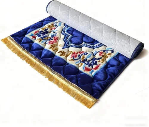 Vista 4 de JE JOUE Alfombra de oración musulmana, islámica, suave, grande, para oración islámica, islámica, gruesa para hombres y mujeres, Janamaz, Sajadah Azul