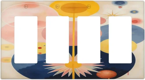 Vista 164 de Cubiertas de Interruptor de Luz Artísticas Decorativas Boho Figura Abstracta Interruptor de Pared Único Placa de Interruptor Decorativo Placa