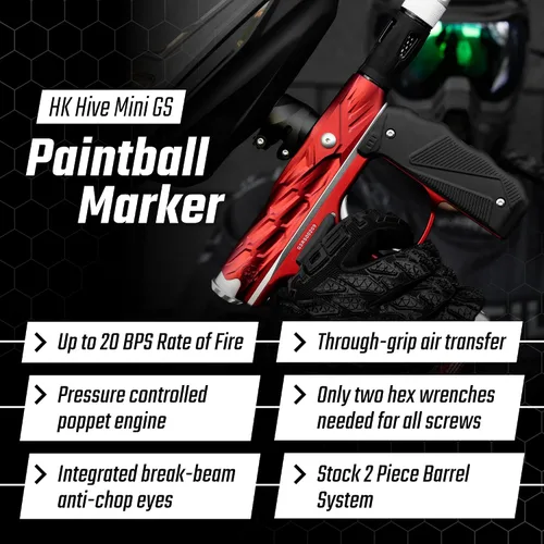 Vista 3 de HK Army Empire Mini GS - Marcador electrónico de paintball (rojo/plateado)