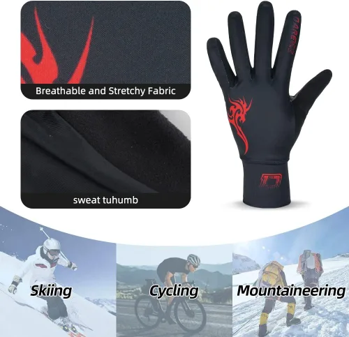 Vista 4 de Darevie Guantes de ciclismo de dedo completo guantes de ciclismo acolchados de gel que absorben los golpes guantes de ciclismo transpirables