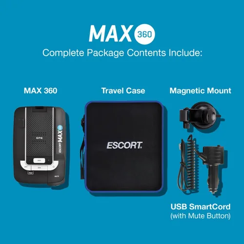 Vista 7 de Detector de radar láser Escort MAX 360 - GPS, alertas direccionales, antena dual delantera y trasera, conectividad Bluetooth, alertas de voz