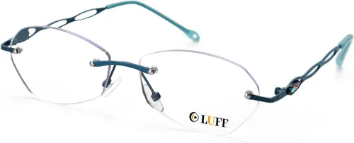 Vista 16 de LUFF Rimless Reading Glasses for Women Blue Light Computer Readers Lightweight 16g Metal Frame Eye Strain Relief