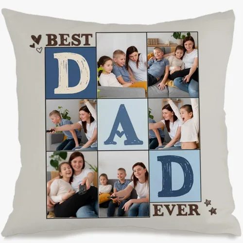 Vista 11 de Personalized One Picture Pillow Cover with Custom Text Allowing You to Create a Memorable Cushion Design That fits Your Sofa or Bedroom While