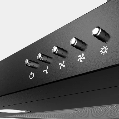 Vista 7 de CIARRA Campana extractora negra de montaje en pared de 30 pulgadas, 550 CFM, campana de ventilación con 2 luces LED para cocina, ventilador de 3