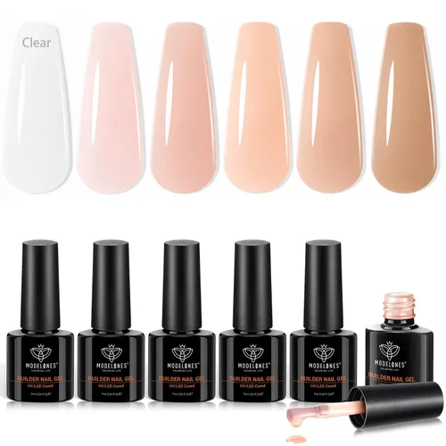 Vista 17 de modelones Juego de Base y Capa Superior para Esmalte de Uñas en Gel, 3 Piezas Base de Goma y Capa Superior de Gel Transparente Brillante y Mate a