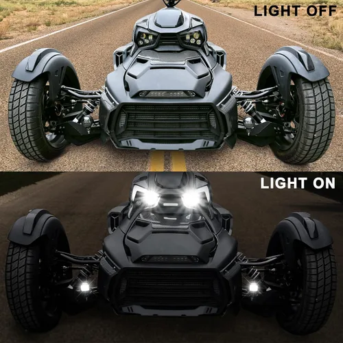 Vista 3 de SAUTVS Luces LED auxiliares de conducción para Can Am Ryker, luces antiniebla auxiliares con soportes de montaje para Can-Am Ryker 600 900 Sport &