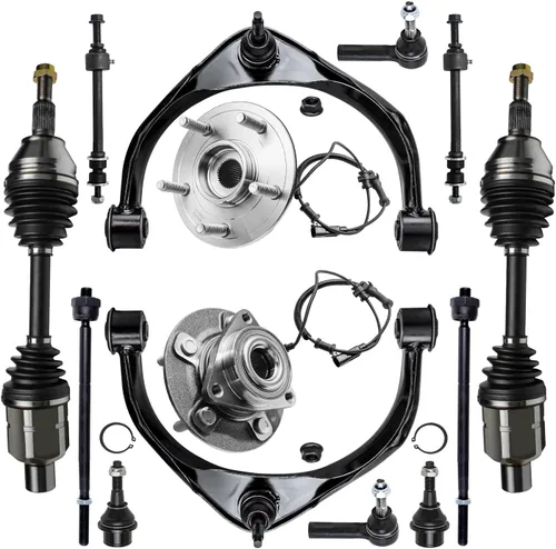 Vista 59 de Detroit Axle - Kit de suspensión delantera 4WD para Nissan Frontier Pathfinder Xterra, 2 cubos de rodamientos de ruedas, 2 brazos de control
