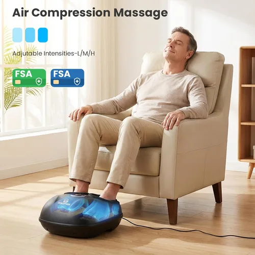 Vista 10 de COMFIER Elegible para HSA Masajeador de Pies Shiatsu con Calor, Masajeador de Pies FSA para Neuropatía Fascitis Plantar, Masajeador de Pies