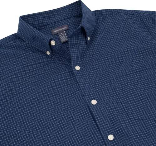 Vista 2 de Van Heusen Camisa de manga corta sin arrugas con botones para hombre