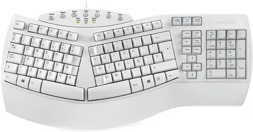 Vista 8 de Perixx PERIBOARD-512B ES - Teclado USB Ergonómico, 19.094x9.291x1.732 in - Negro - QWERTY Español, Negro