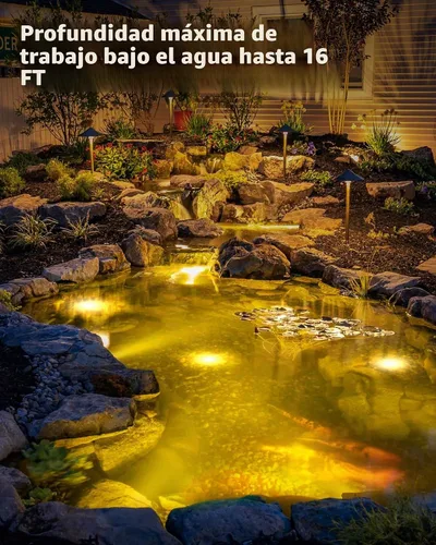 Vista 7 de SUNVIE Luces LED Subacuáticas para Estanque de 3W 3000K Blanco Cálido IP68 Impermeables Luces Subacuáticas para Estanque 12-24V AC/DC Bajo Voltaje