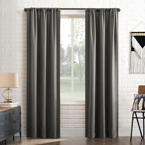 Vista 12 de [Usado] Sun Zero Bergen - Panel de cortina 100% opaco con orificios para el cortinero, calidad de teatro, nivel extremo de bloqueo de luz, 40 x 63