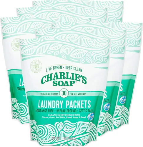 Vista 9 de Charlie's Soap Paquetes de detergente en polvo sin fragancia - 30 cápsulas (1 paquete)..