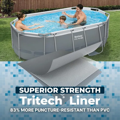 Vista 6 de Bestway Steel Pro MAX - Juego de piscina sobre el suelo (10 pies x 6 pies 7 pulgadas x 33 pulgadas), incluye bomba de filtro de 330 galones por