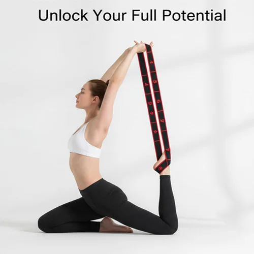 Vista 2 de Banda de resistencia para fitness, banda de resistencia numerada para estiramiento y yoga, equipo de entrenamiento de cuerpo completo para gimnasio